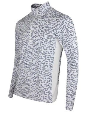 J. Lindeberg Luke Half Zip Mid Layer Mens S White Golf Outline AO35 Pullover